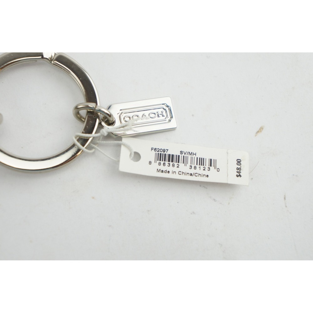 Coach Bottle Opener Keychain Mahogany Leather Silver F62097 New Employee Sale - Picture 4 of 6
